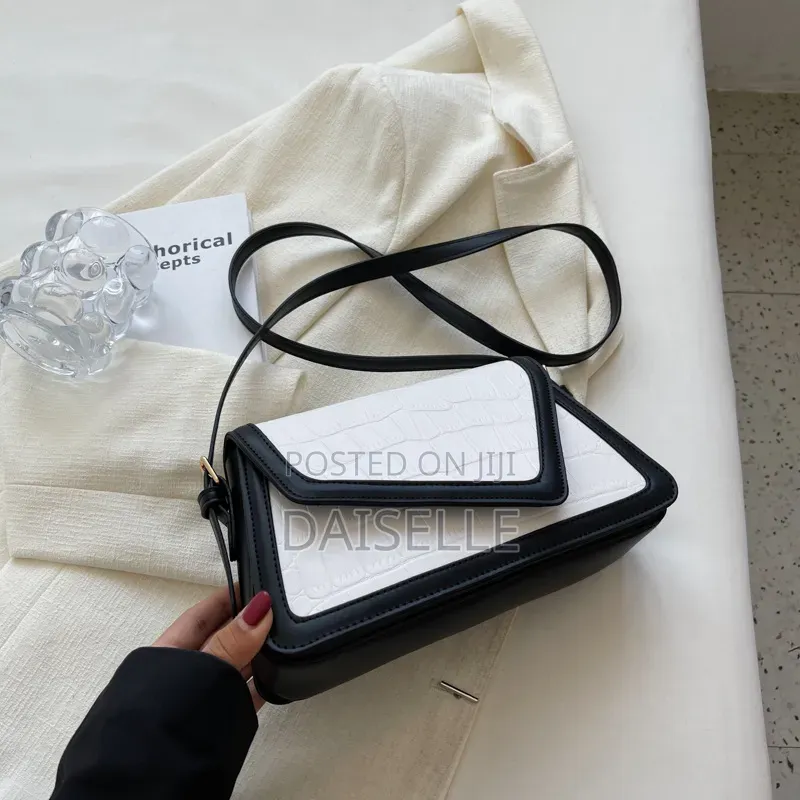 Thick Leather Asymmetric Flap Bag
