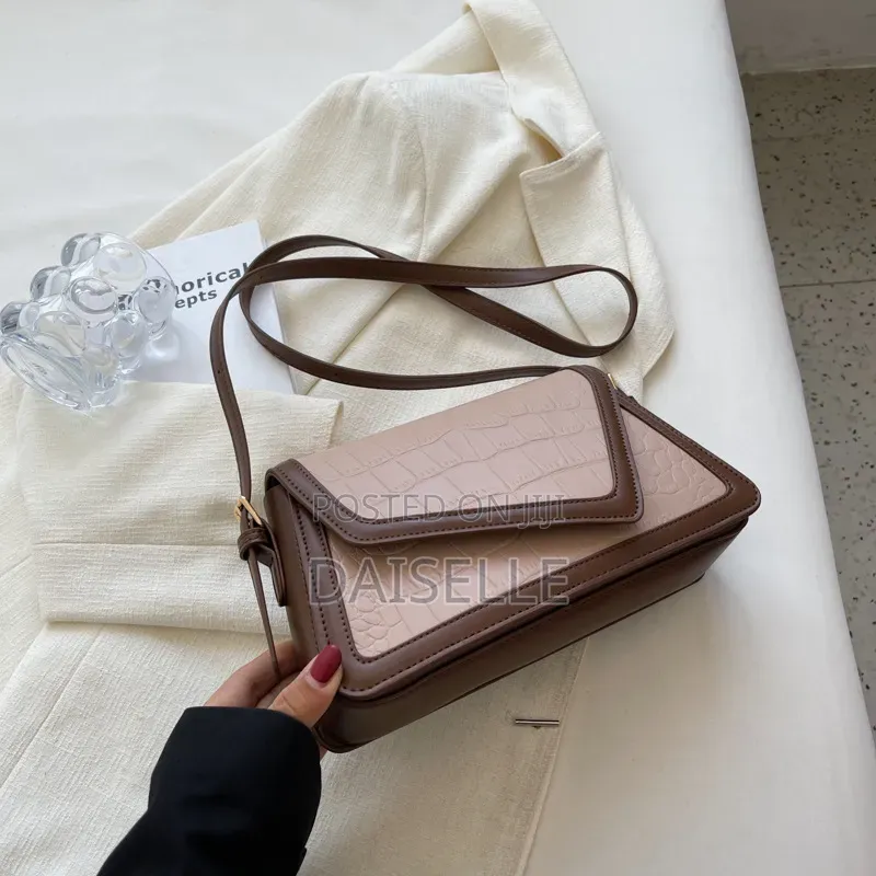 Thick Leather Asymmetric Flap Bag