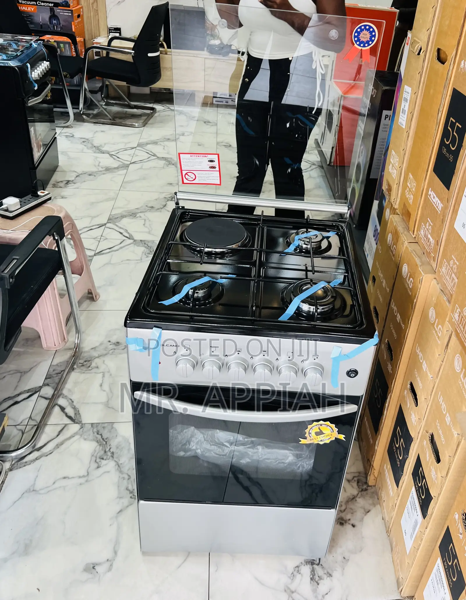 Classic Volcano Freestanding 3 Gas With 1 Electric Burner 