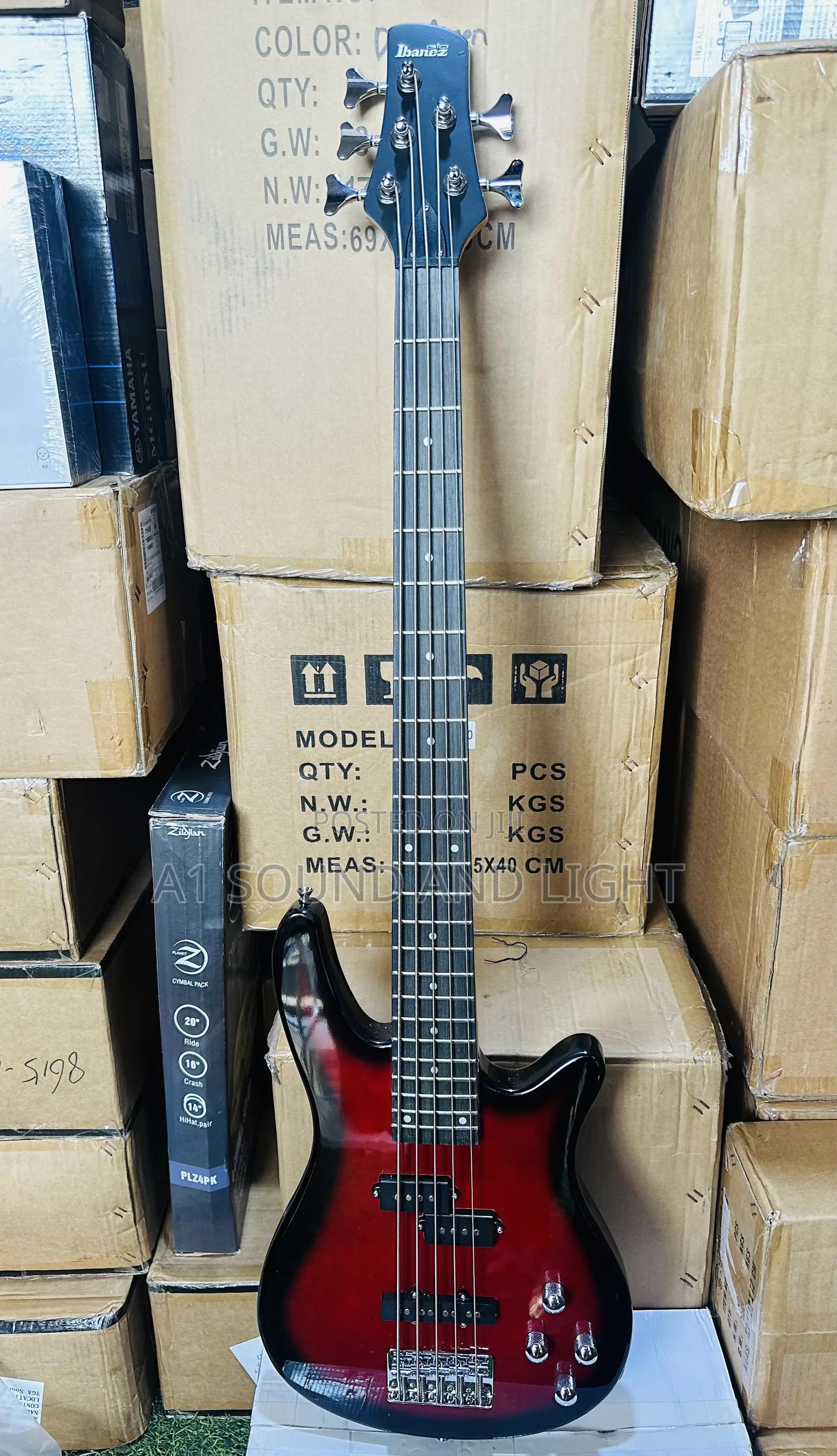 Ibanez Gio 5 Strings Passive Bass Guitar[Red]