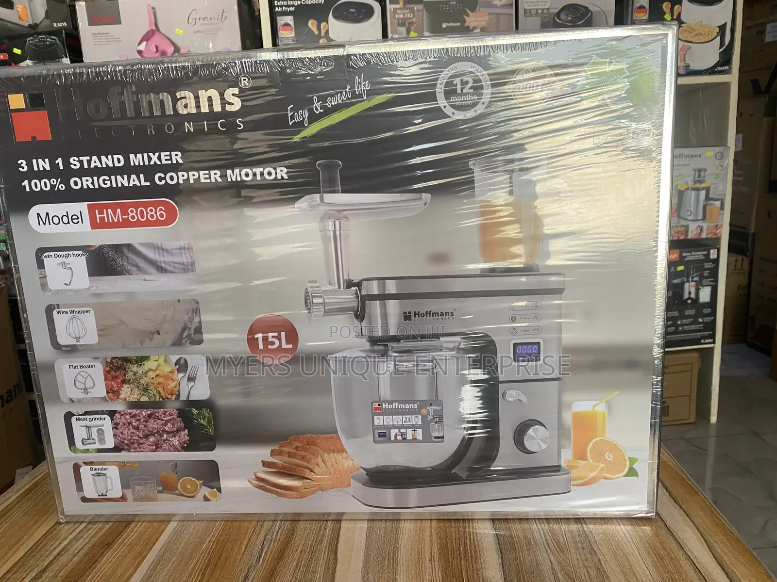 Electric Hm 15l Stand Mixer( 3in1 ) ( Delivery Is Free )