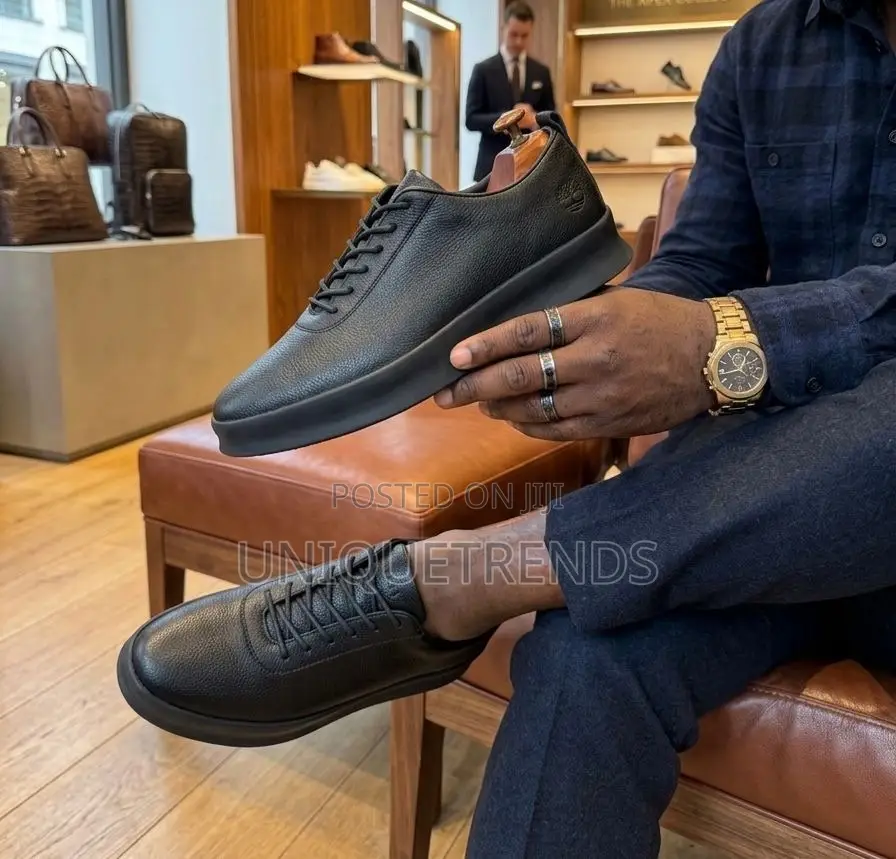 Timberland All Black Leather Casual Sneakers