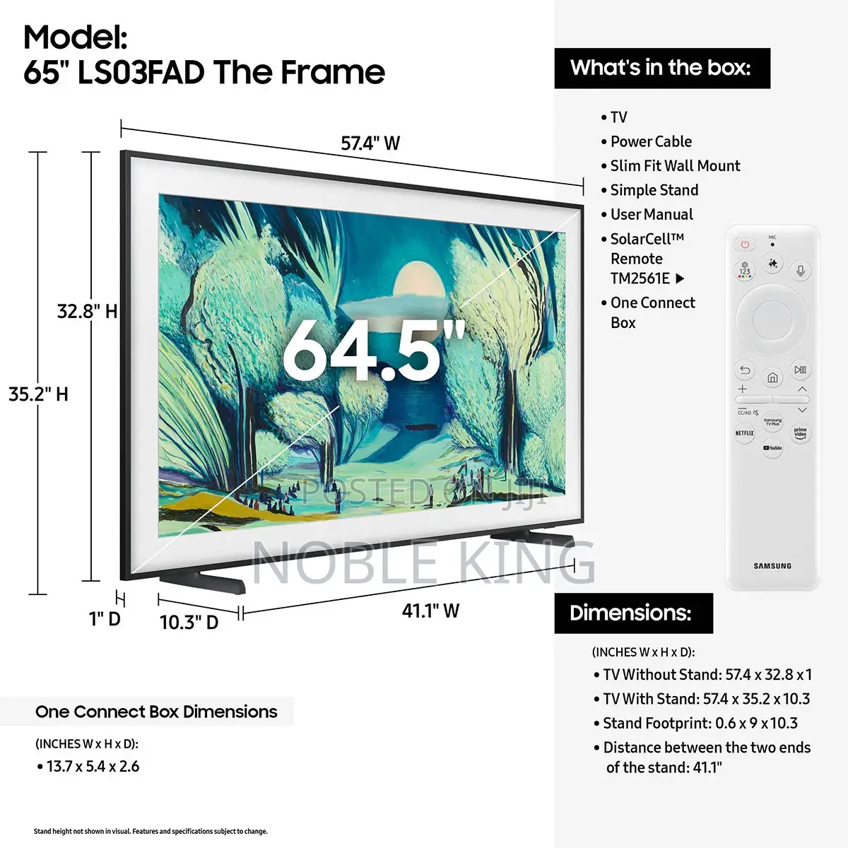 Samsung the Frame Qn65ls03fa 65" HDR Smart Qled Tv
