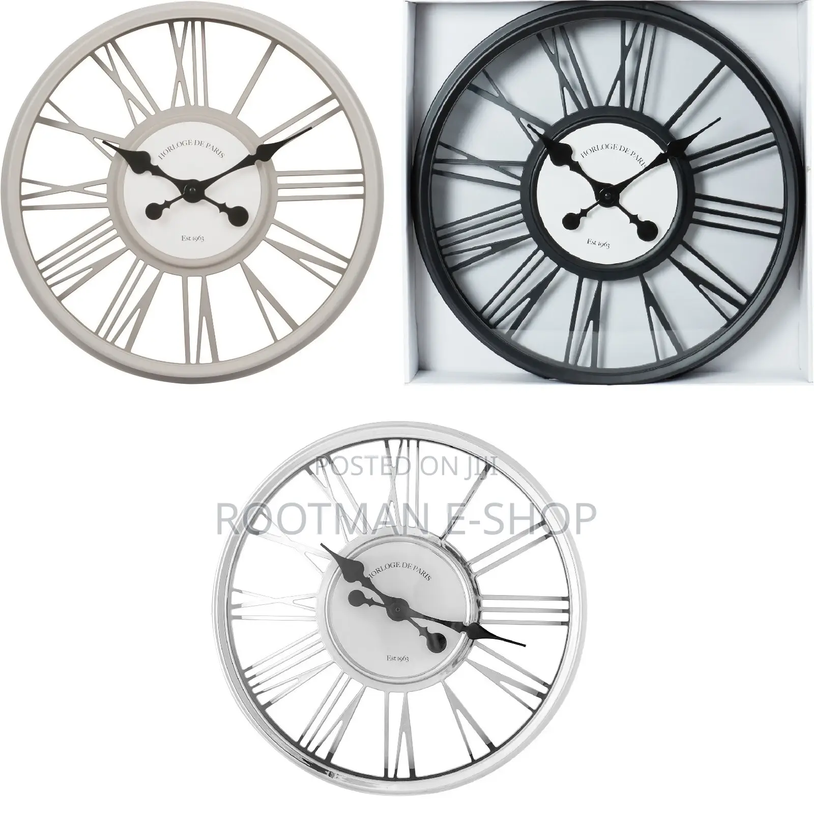 45cm Round 3d Clock Roman Numerals Vintage Style
