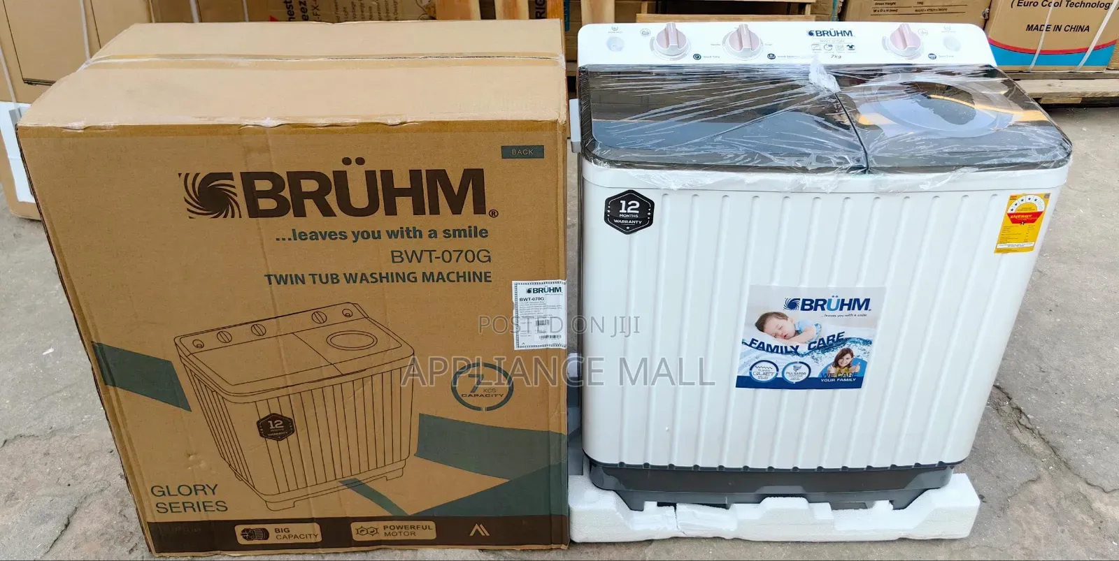 Bruhm Washing Machine 8kg Semi Automatic