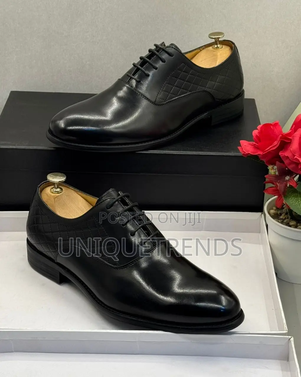 Executive Pierre Cardin Quilted Leather Oxford Shoes