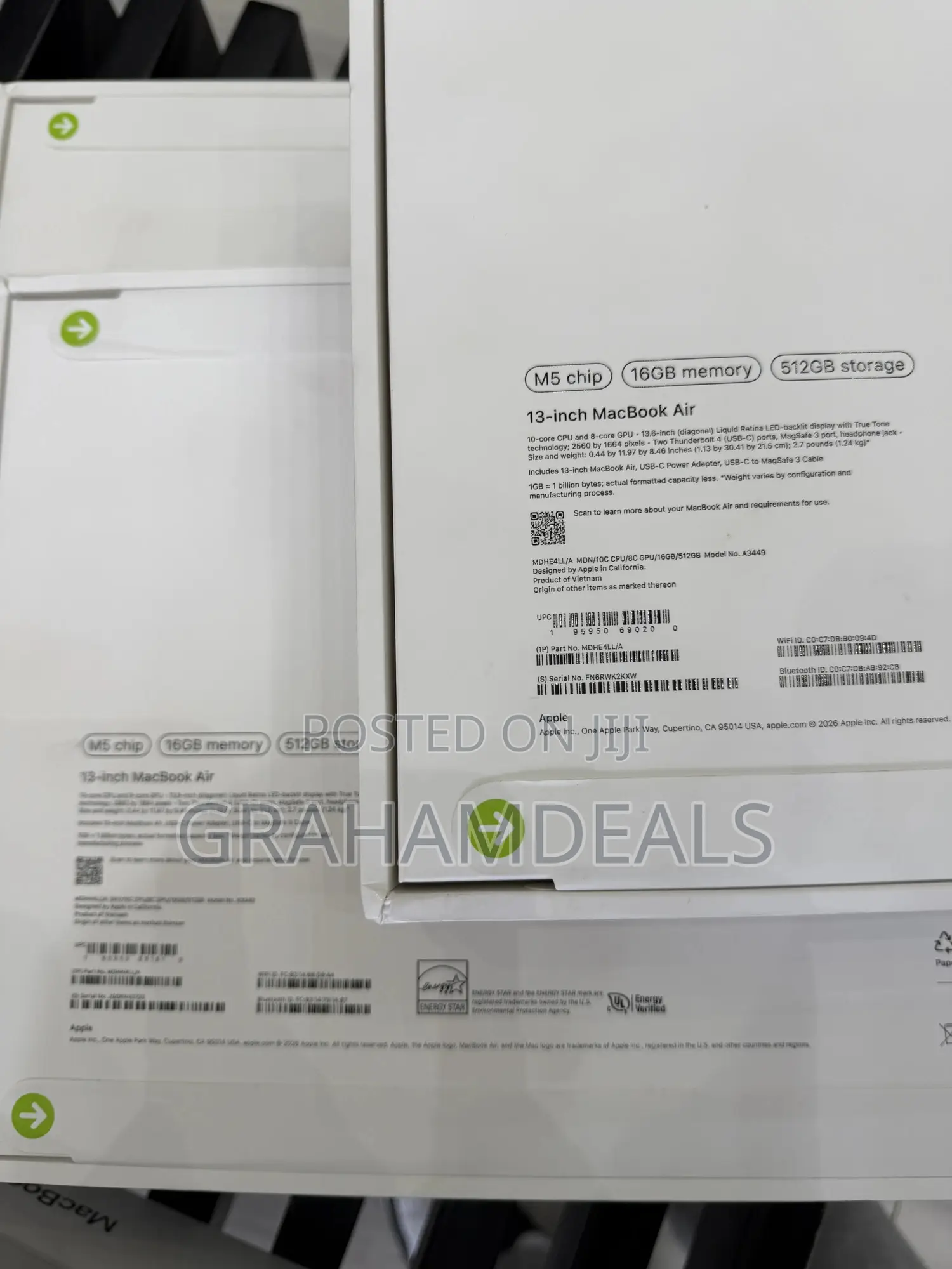 New Laptop Apple MacBook Air 2026 M5 13-inch 16GB Apple M5 SSD 512GB