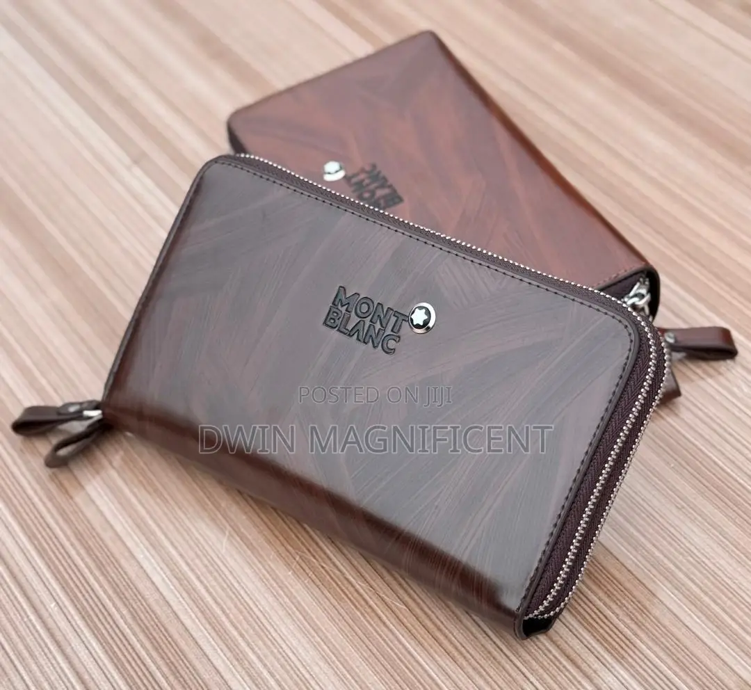 Montblanc Men's Large Double-Zip Leather Clutch Bag