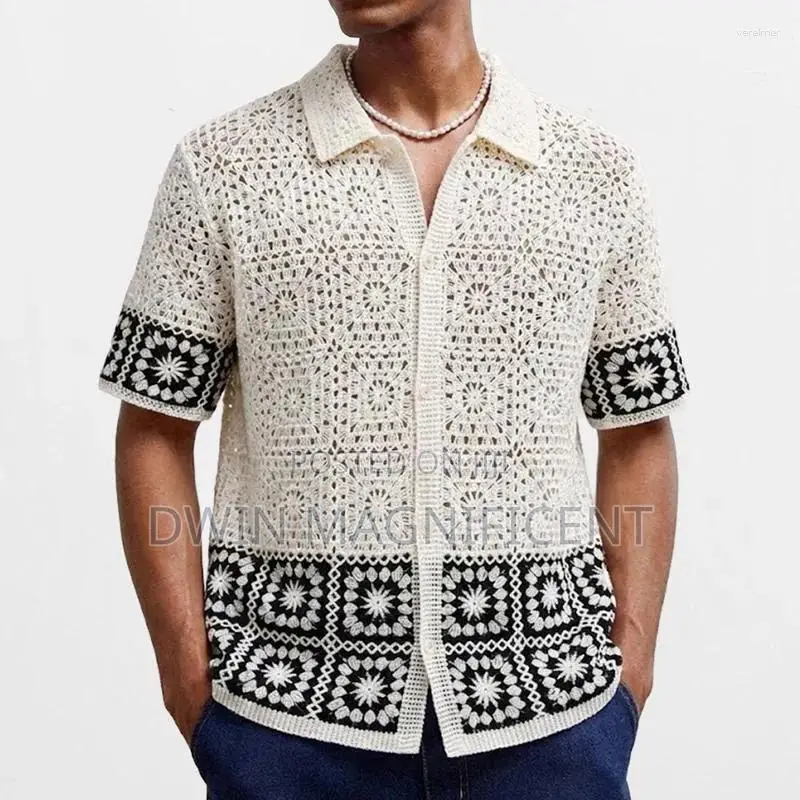 Multi-Color Knit Short-Sleeve Shirt