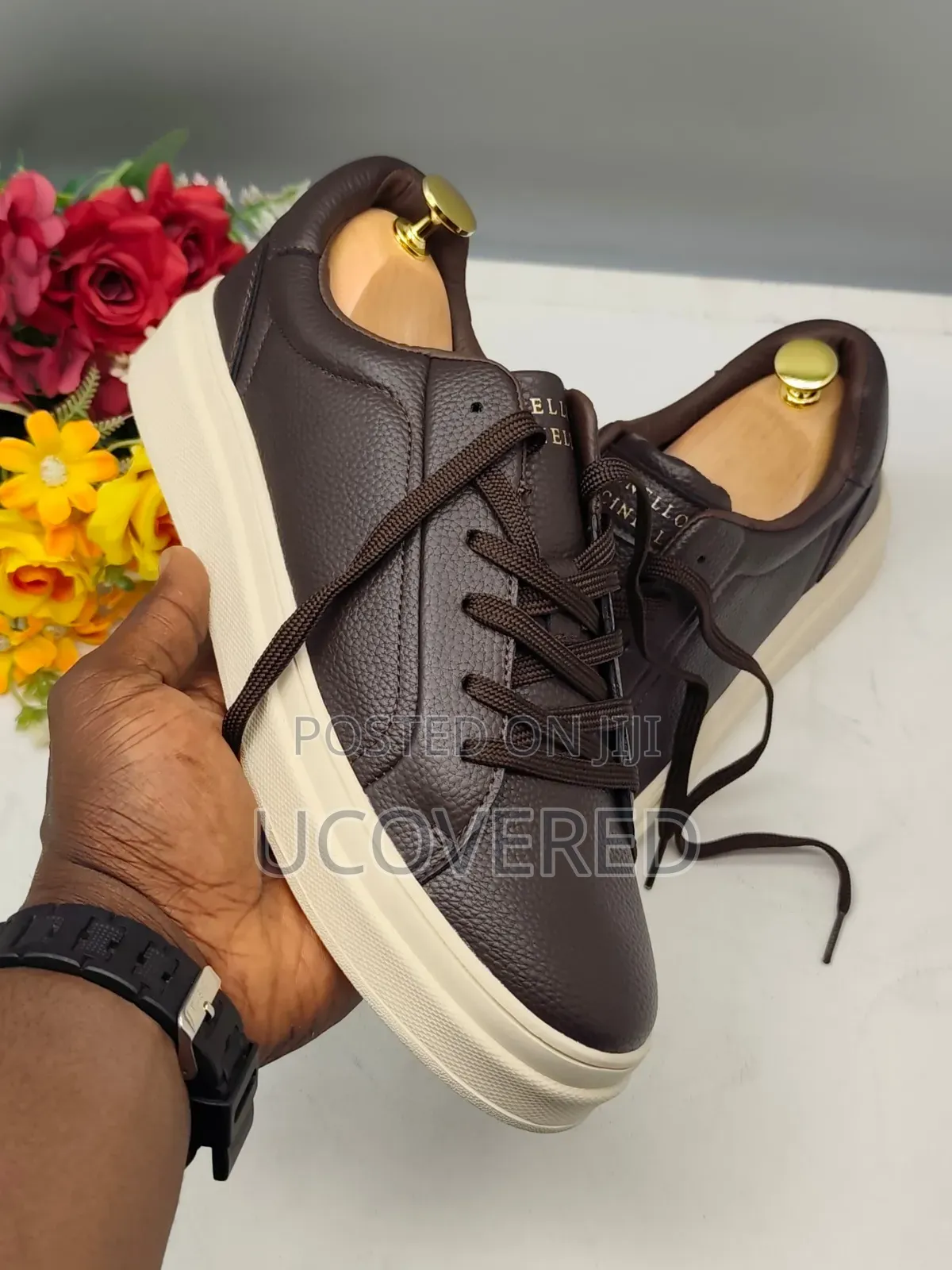 Brown Brunello Cucinelli Platform Sneakers