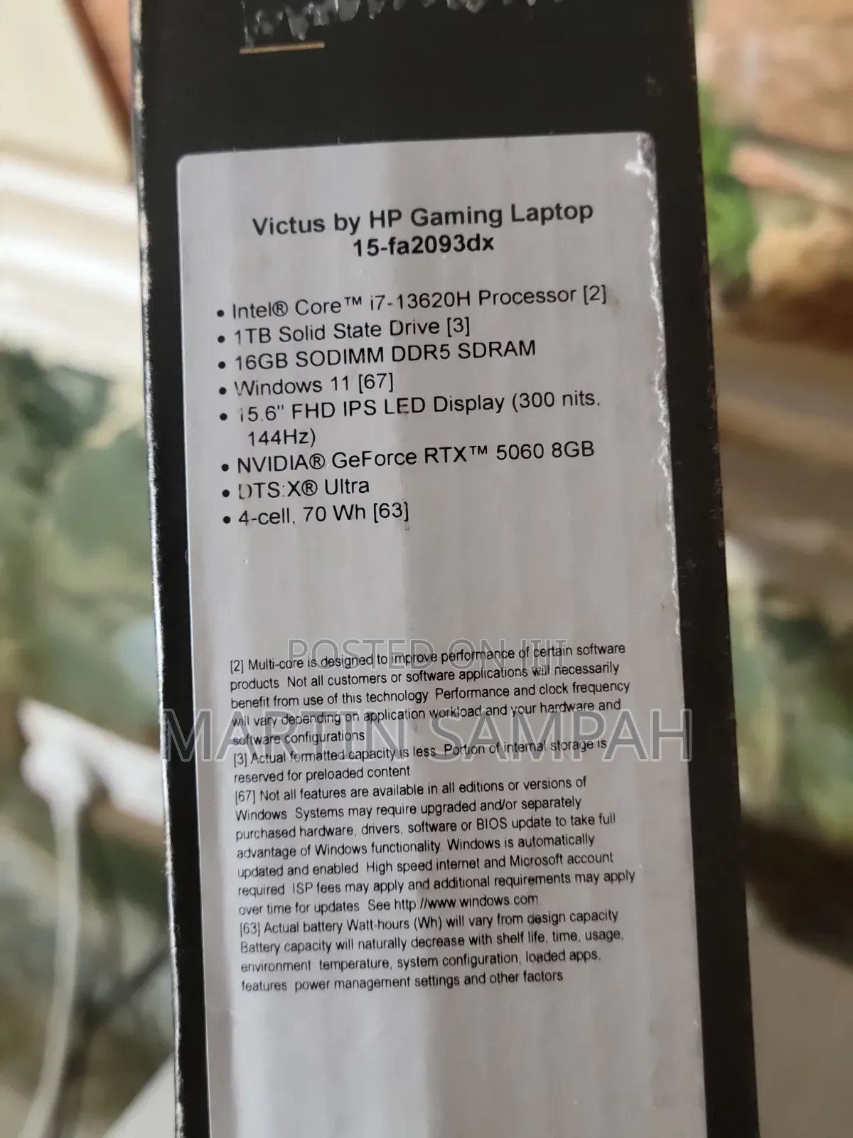 Laptop HP Victus 15 16GB Intel Core i7 SSD 1T