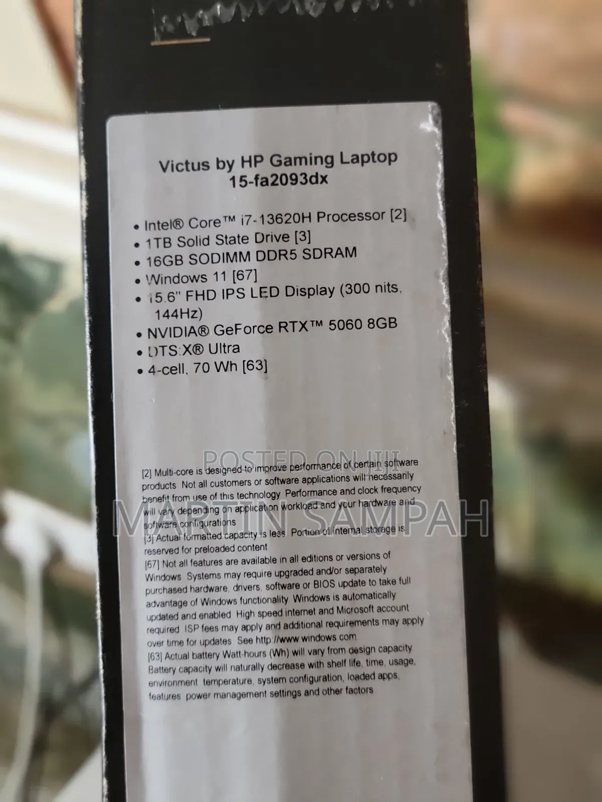 Laptop HP Victus 15 16GB Intel Core i7 SSD 1T