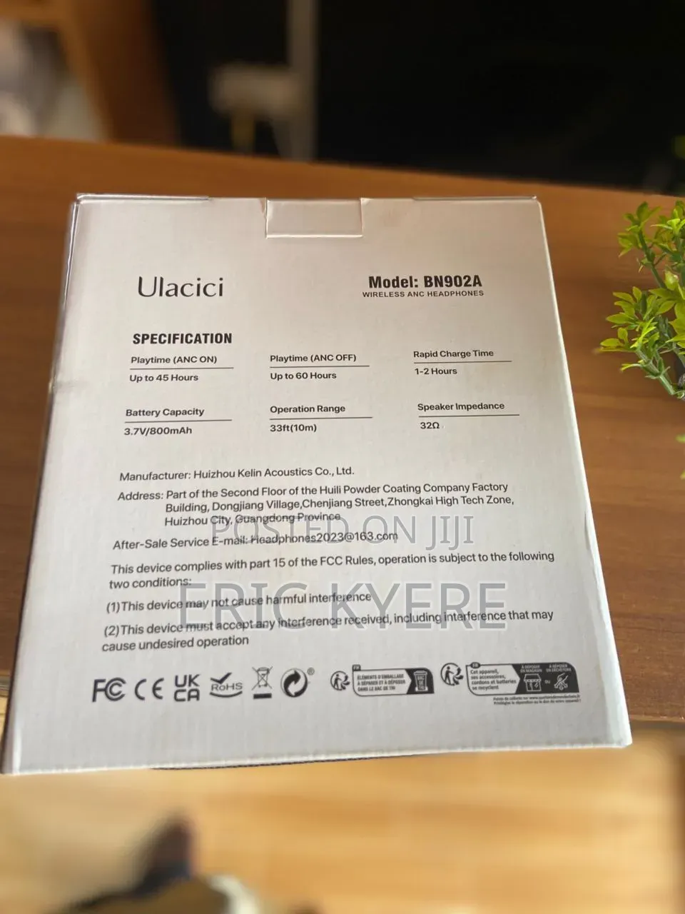 Ulacici Bn902a Wireless Anc Headphones - 60hr Battery (New)