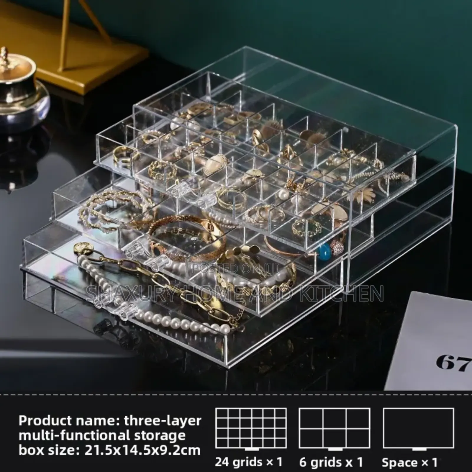 3 Layer 31 Compartment Jewelry Box