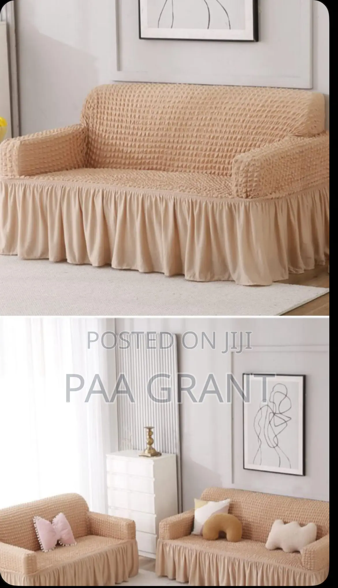 Made For Even Wide Or Huge Sofa(Cotton Sofa Skirt Cover In Diff Colors
