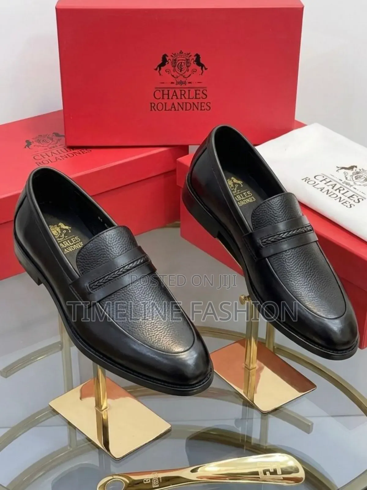 Brand New All Black Charles and Jones Executive Men's Shoes