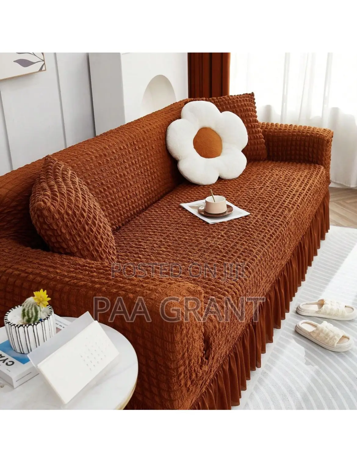 Covers Even Th Biggest Sofas( Thick 4 PCS Cotton Sofa Skirt Covers