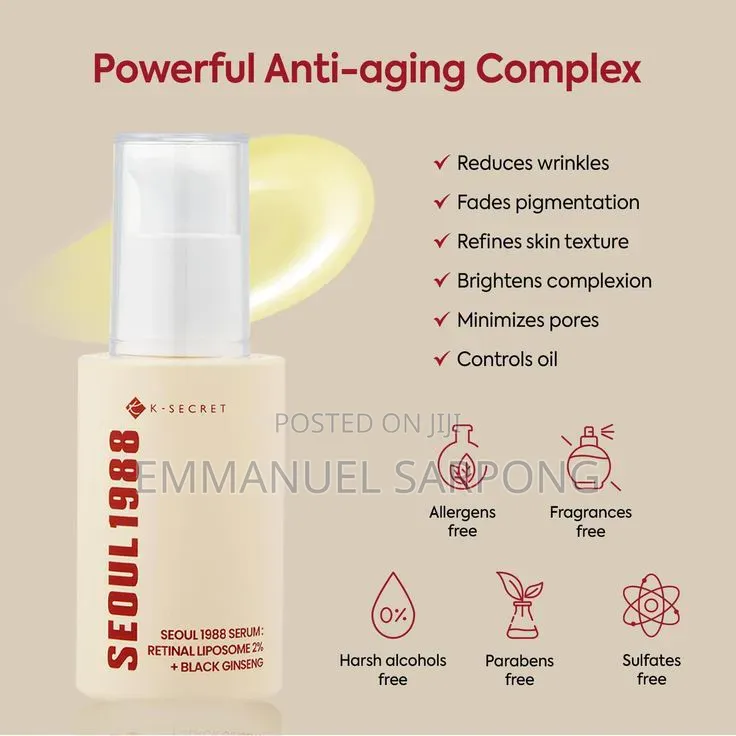 K-Secret Seoul 1988 Serum: Retinal Liposome 2% + Black Ginseng (30ml