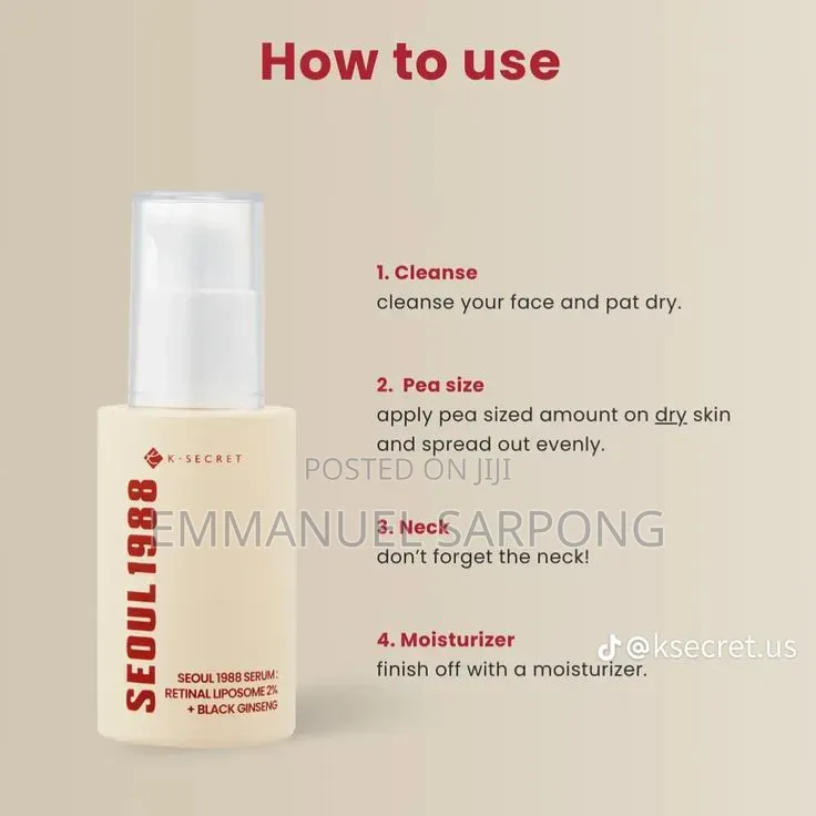 K-Secret Seoul 1988 Serum: Retinal Liposome 2% + Black Ginseng (30ml