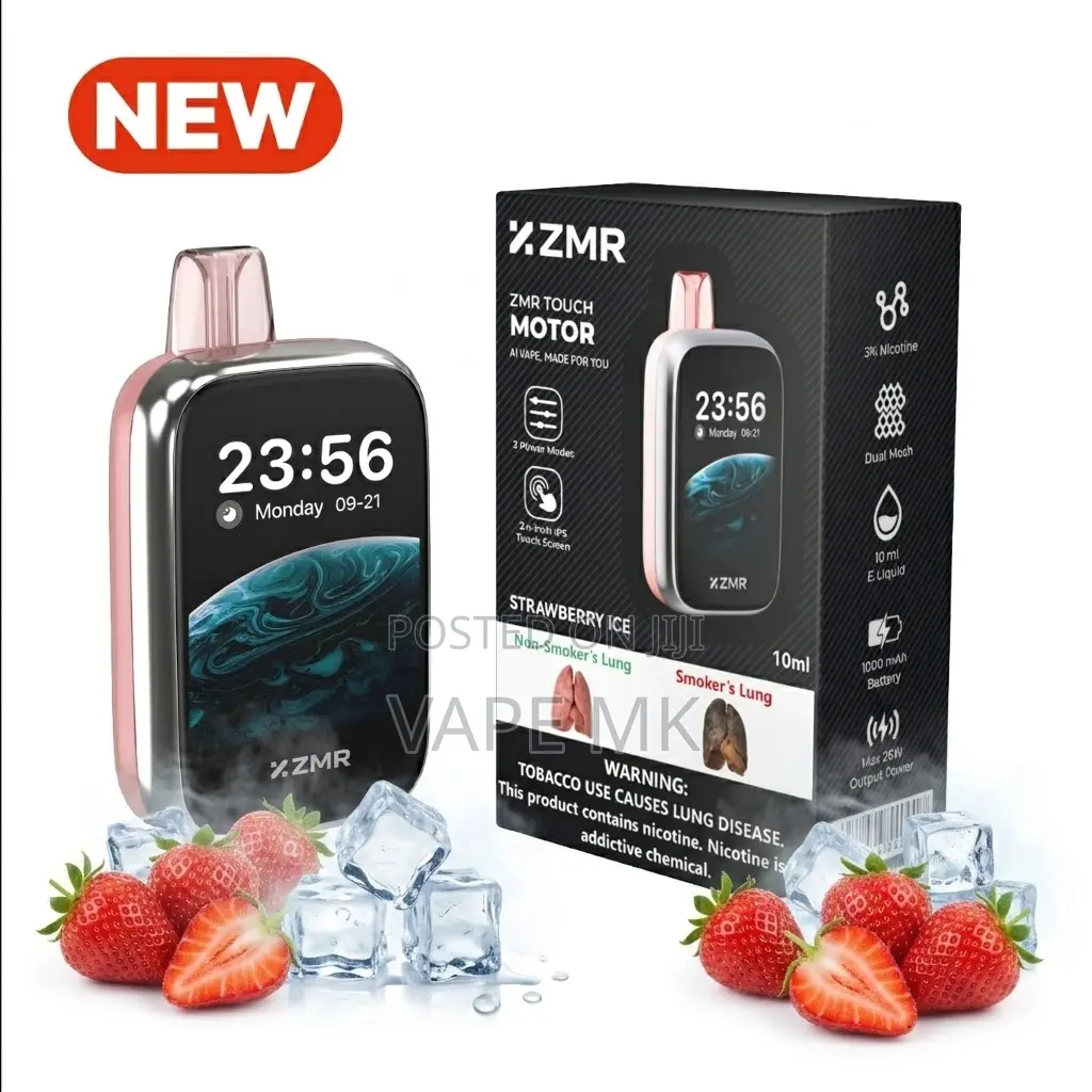 ZMR 30000puffs Strawberry Ice Vape Rechargeable Screen Shisha Sweet