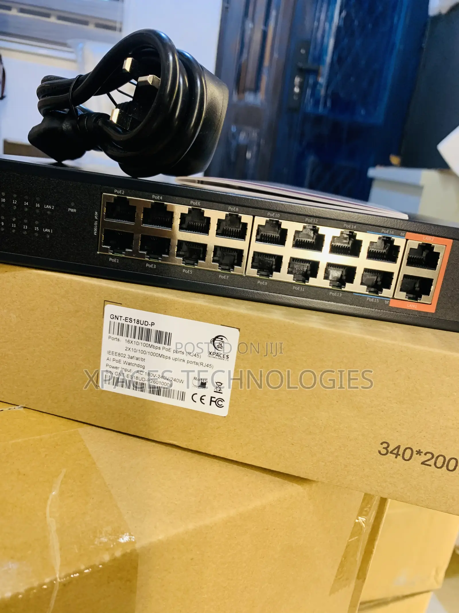 Xpaces GNT-Es18ud-P 16-Port Poe + 2gigabit, Network Unmanaged Switch