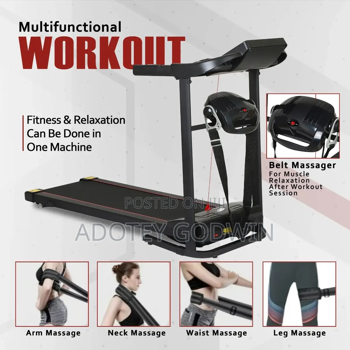 Treadmill With Music Function and Massager