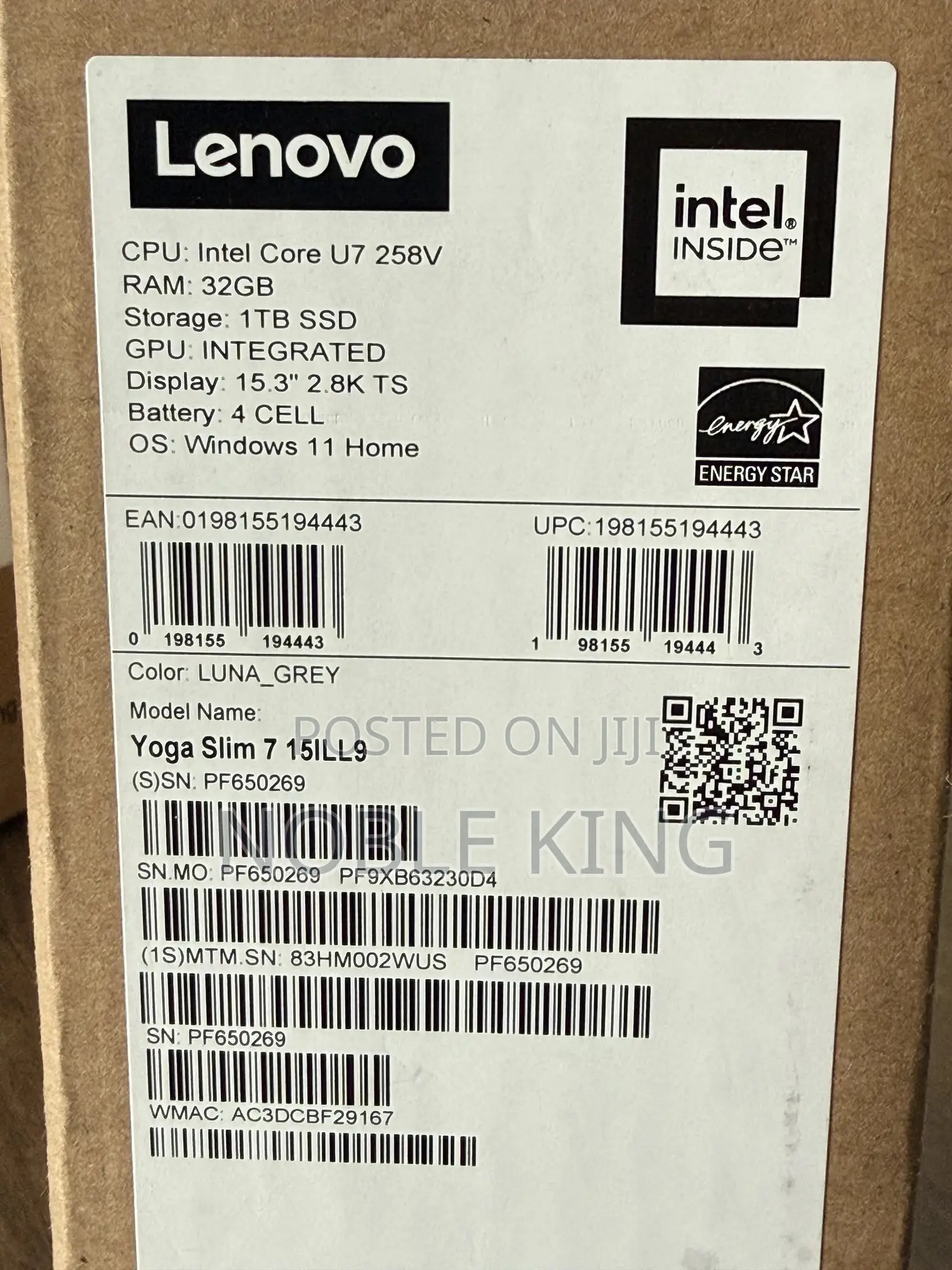 New Laptop Lenovo Yoga 7 15ITL5 32GB Intel Core Ultra 7 SSD 1T