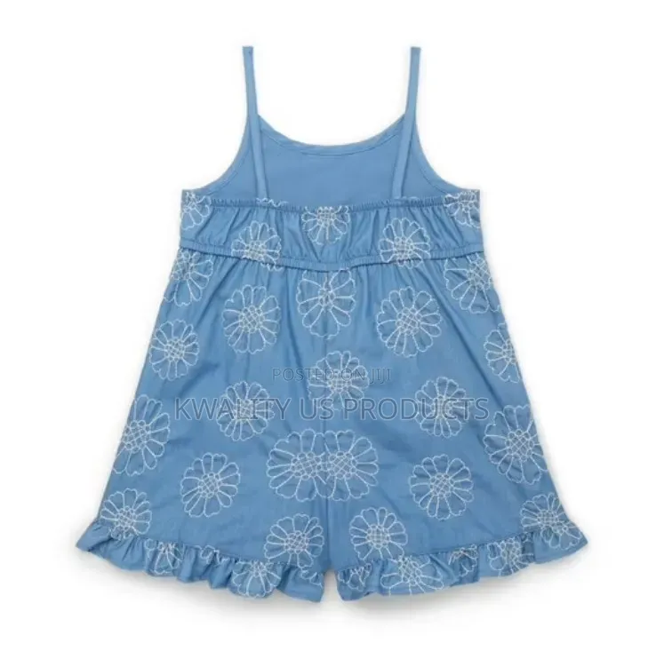 Wonder Nation Girls Sleeveless Romper With Ruffle Hem - 4 and 5 Years