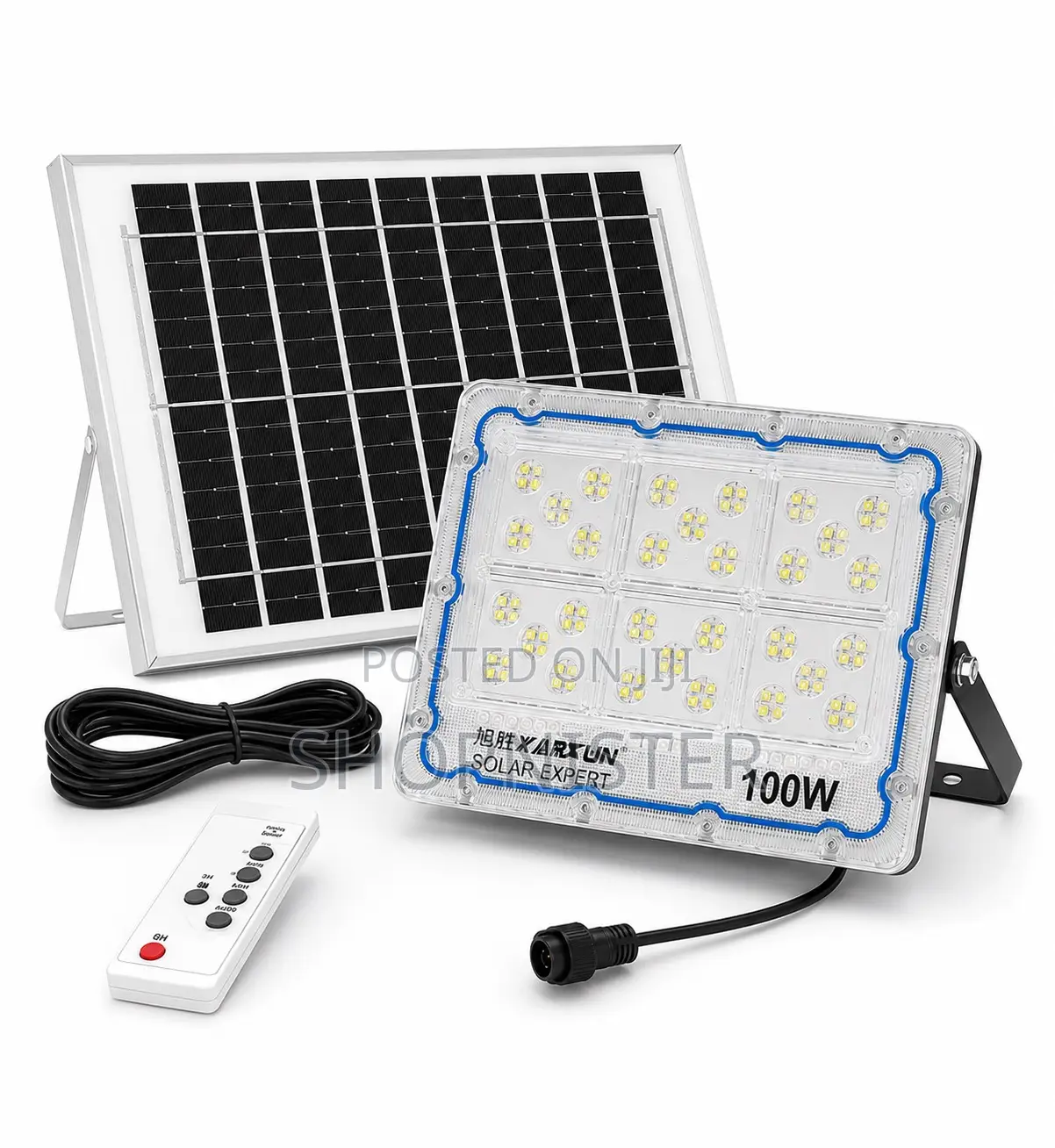 100w Solar Flood Light With Panel