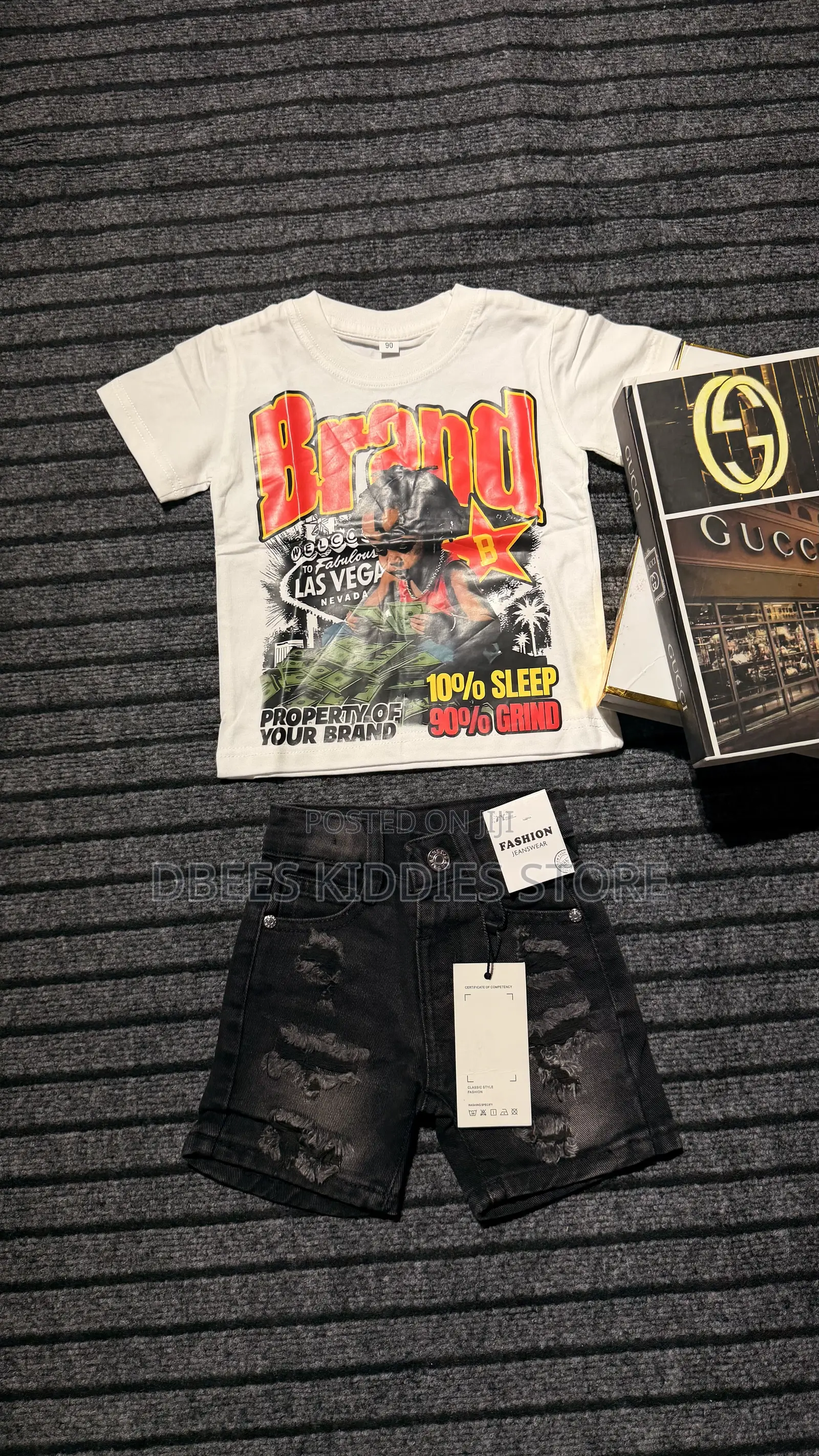 Premium Polo Top With Jeans Shorts