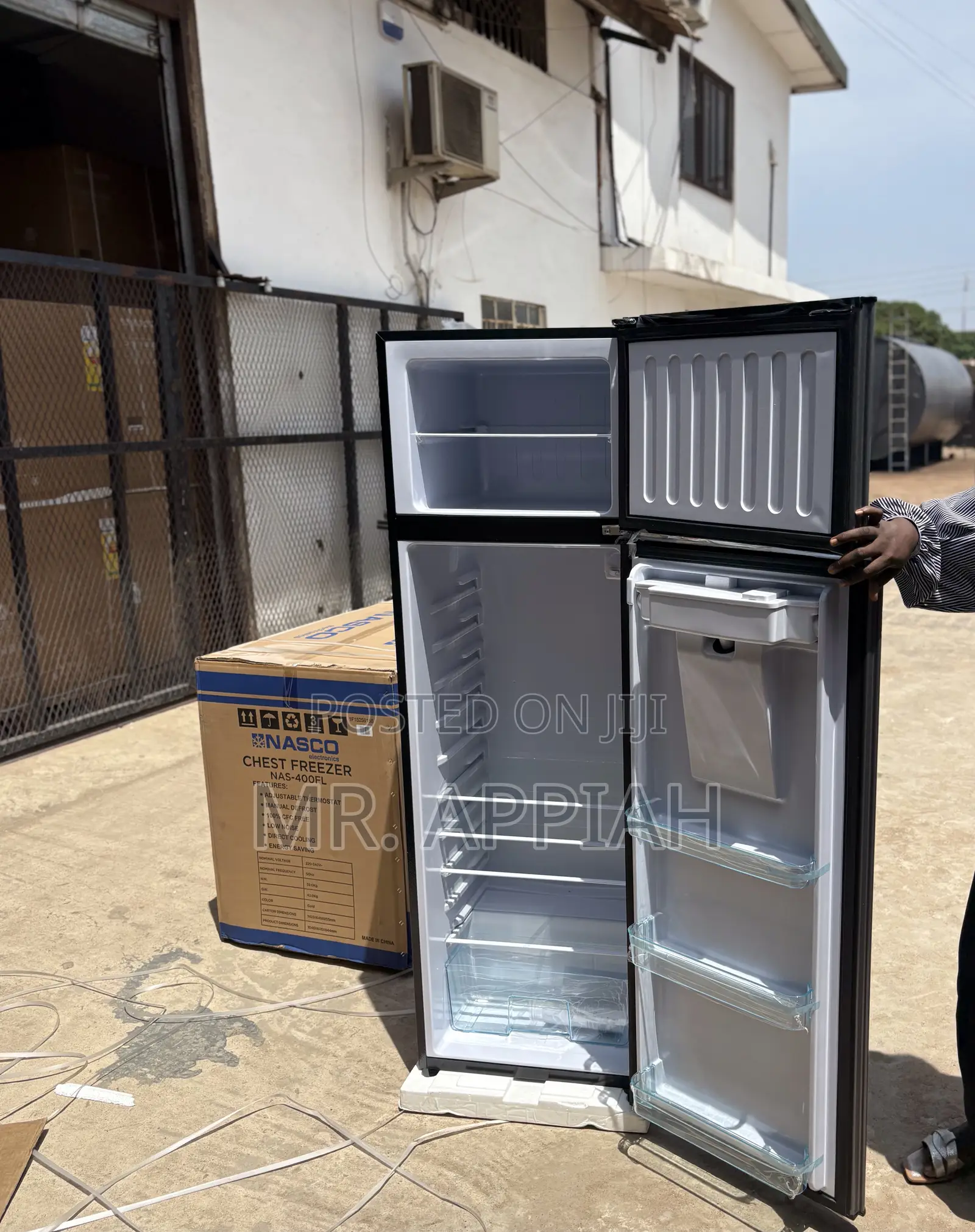 Unique Nasco Nasf2-320fld Top Mount Freezer Fridge(Gray)280liters 