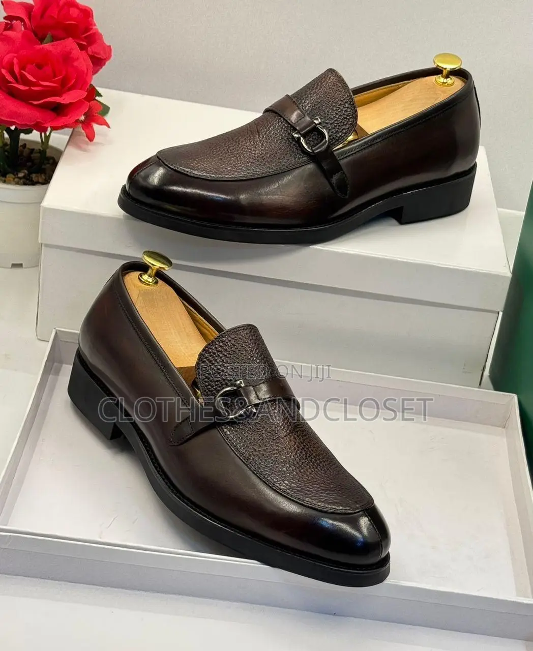 Brown Leather Clarks Loafers