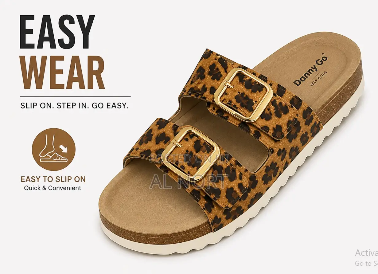 Easy Wear Leopard Print Slide Sandals
