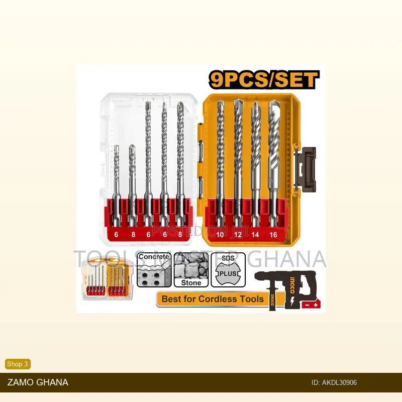 9 PCS SDS Plus Hammer Drill Bits - Akdl30906