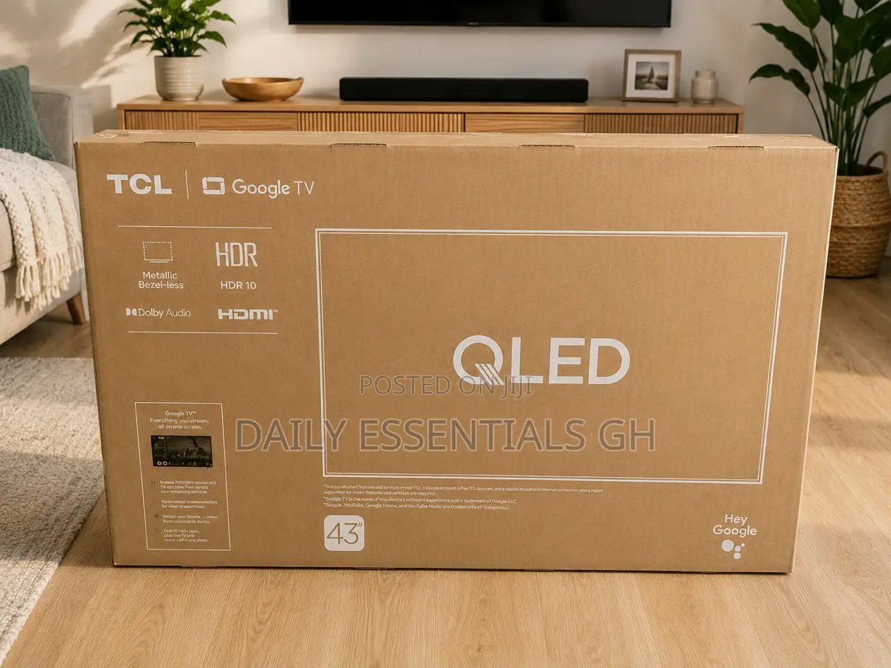 Original TCL 43” Qled Google Smart Tv – Hdr10 Ultra Clear Display