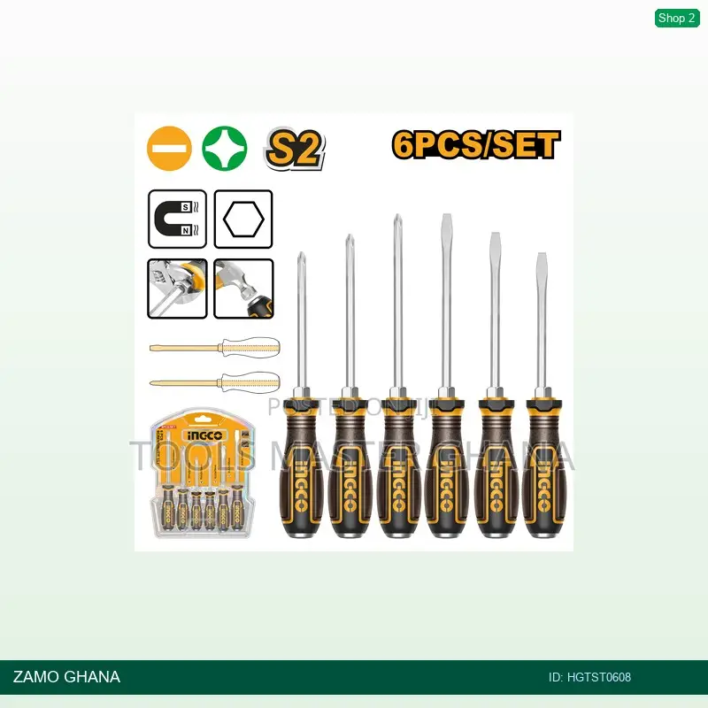6 PCS Gothrough Screwdriver - Hgtst0608