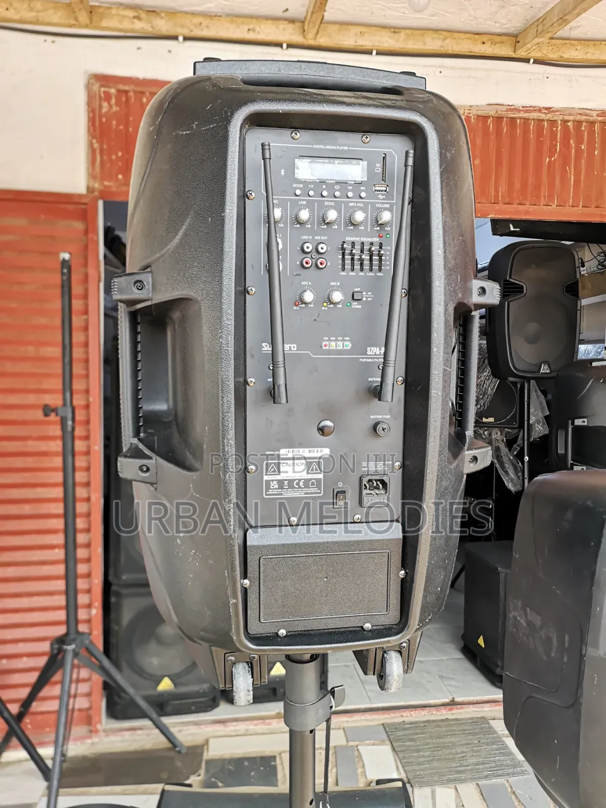 Subzero Szpa-P15 Portable Pa System With 2 Microphones