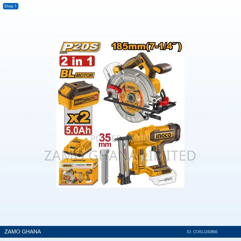 Cordless 20v Circular Saw 7.25" Brad Nailer 35mm 2 - Cosli240866