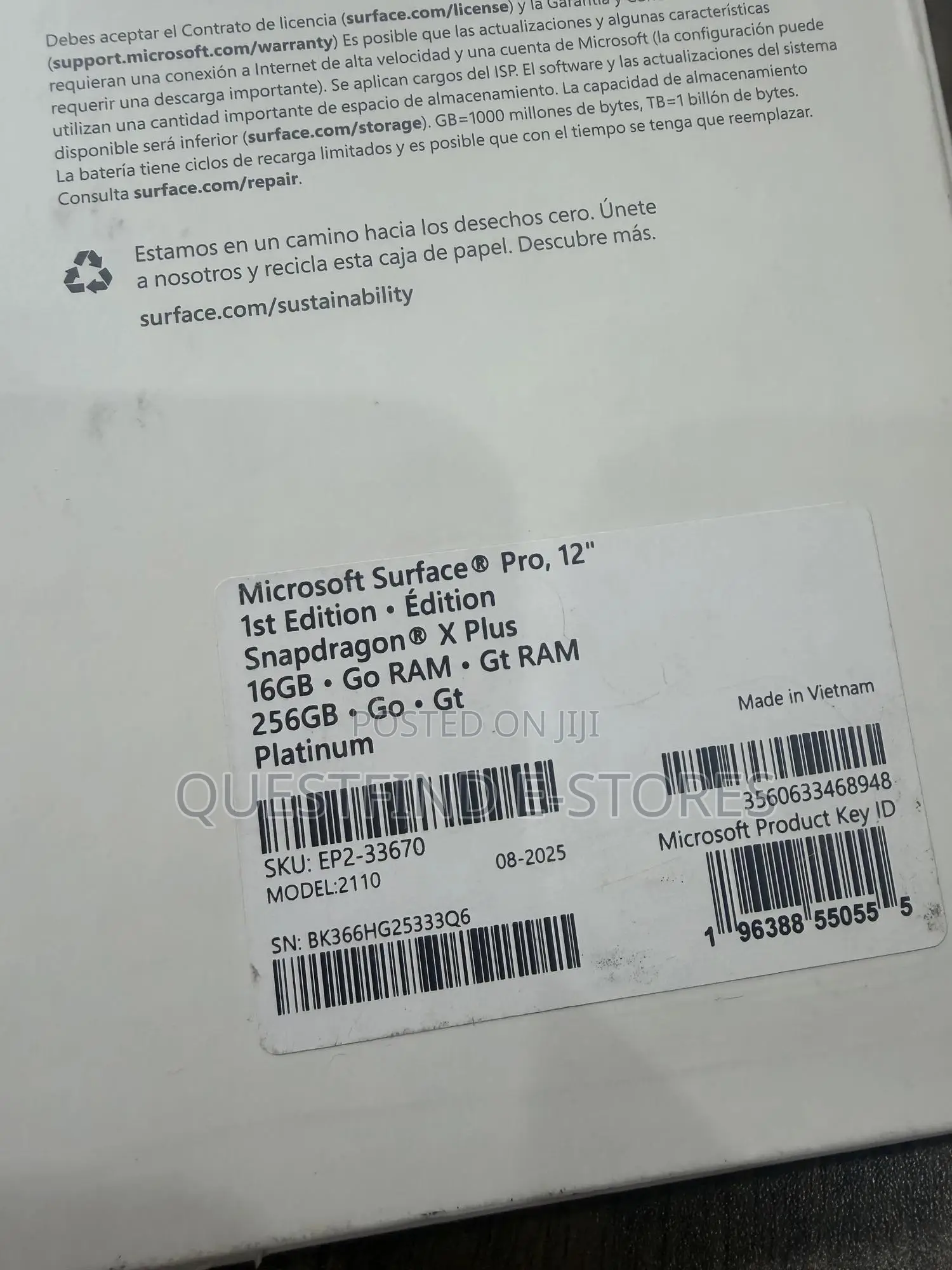 New Microsoft Surface Laptop 16GB Qualcomm Snapdragon X Plus SSD 256GB