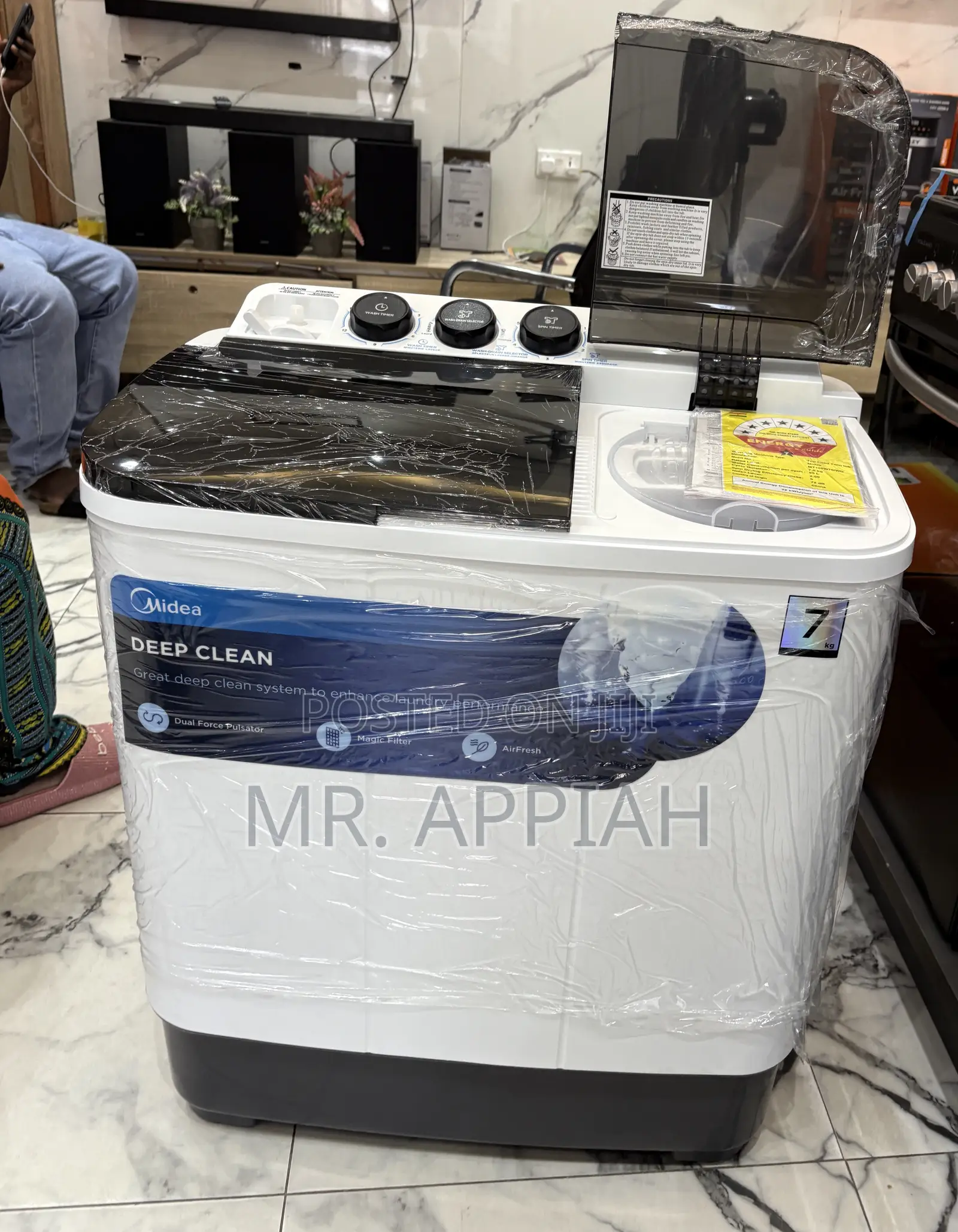Efficient Midea 7kg Semi-Auto Washing Machine(Spin Dry) 