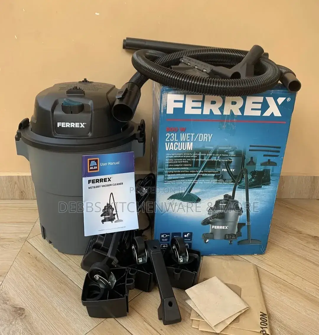 22.7litre Ferrex Wet and Dry Vacuum Cleaner Uk 