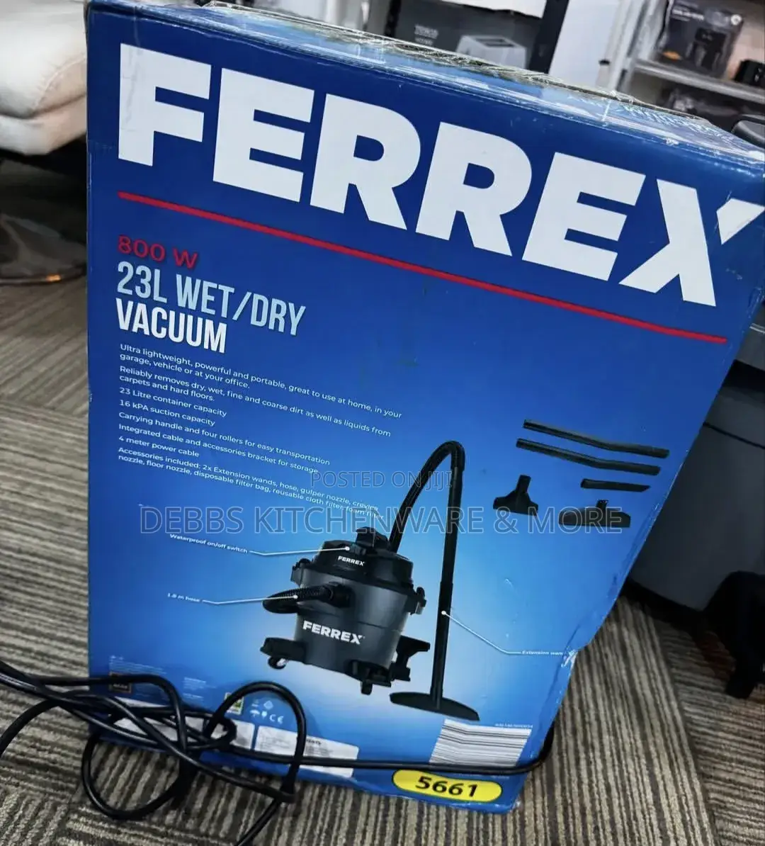 22.7litre Ferrex Wet and Dry Vacuum Cleaner Uk 