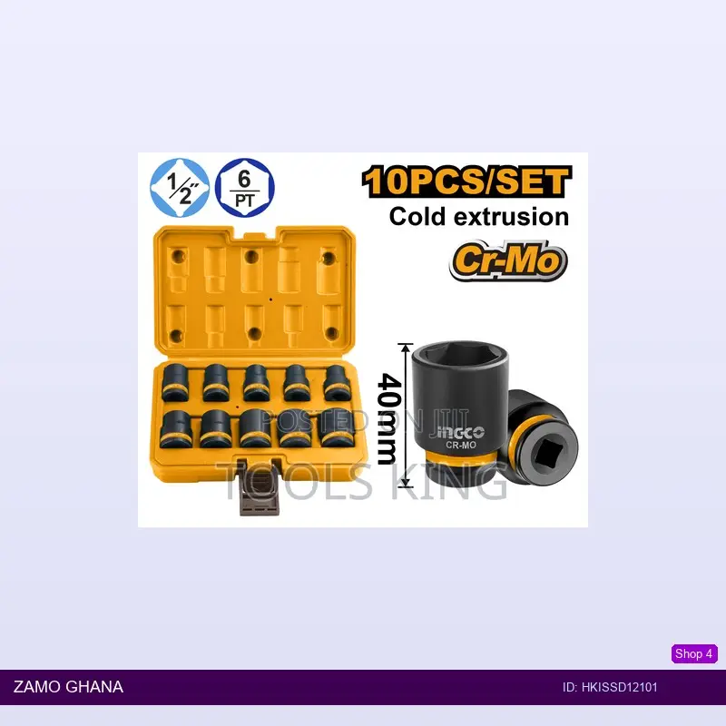 10 PCS 1/2"Dr. Impact Socket - Hkissd12101