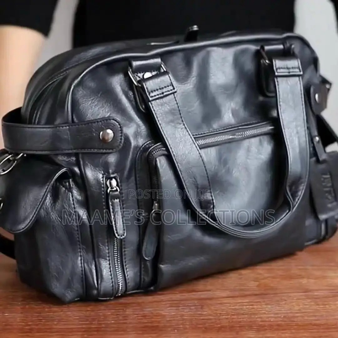 Solid Leather Duffel Bag / Travel Bag
