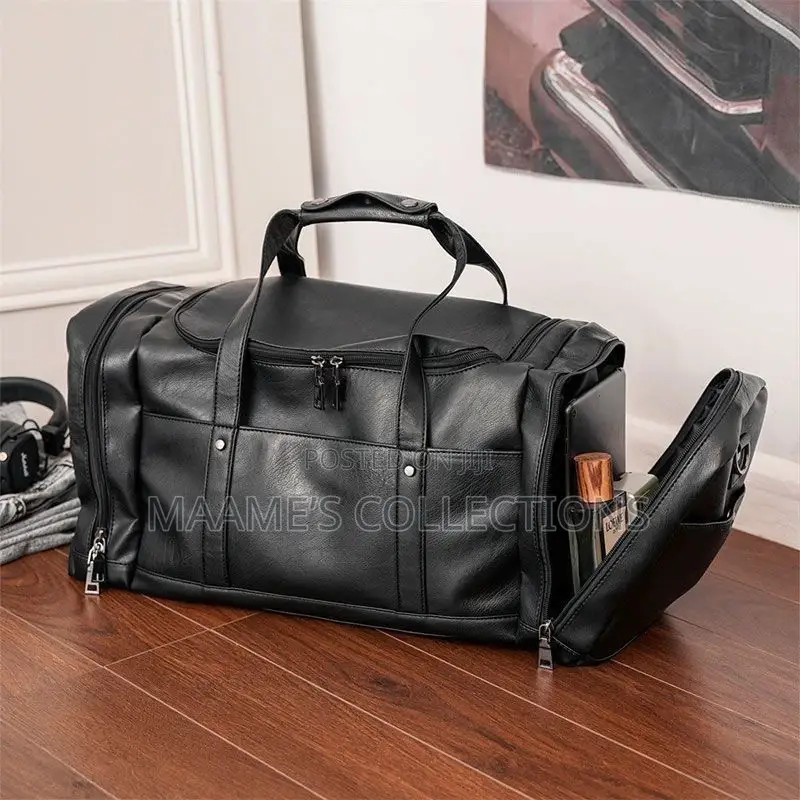 Solid Leather Duffel Bag / Travel Bag