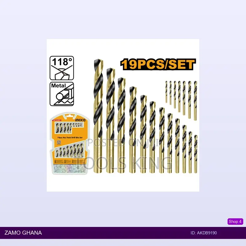 19pcs HSS Twist Drill Bits - Akdb9190