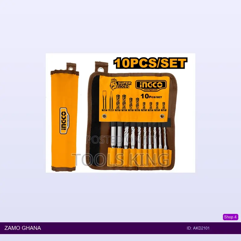 10 PCS Hammer Drill Bits and Chisels - Akd2101
