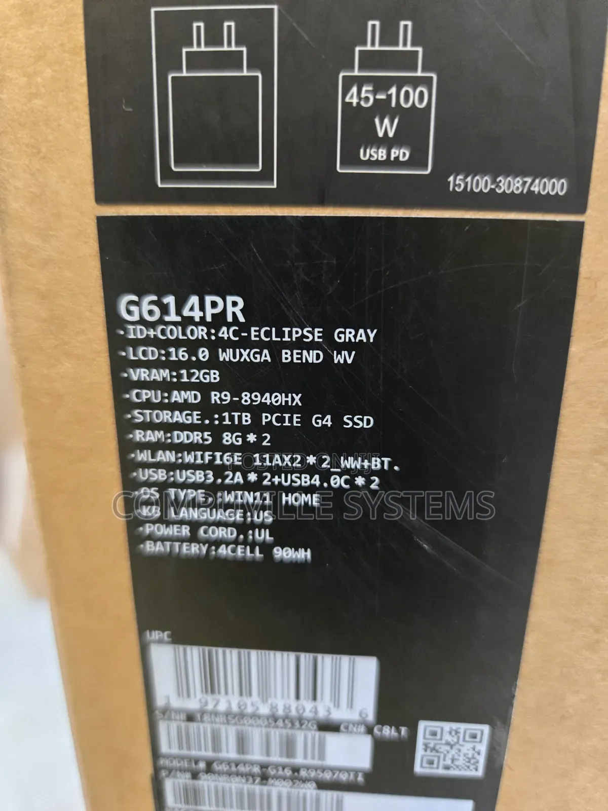 New Laptop Asus ROG Strix G16 G614 16GB AMD Ryzen 9 SSD 1T