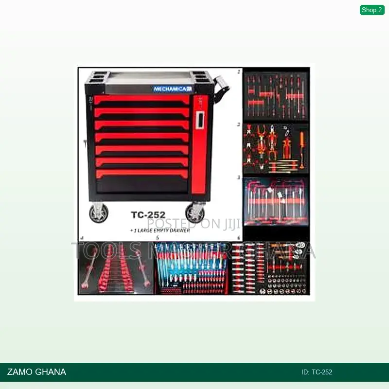 252pcs Tools Cart Trolley With Drawers - Tc-252