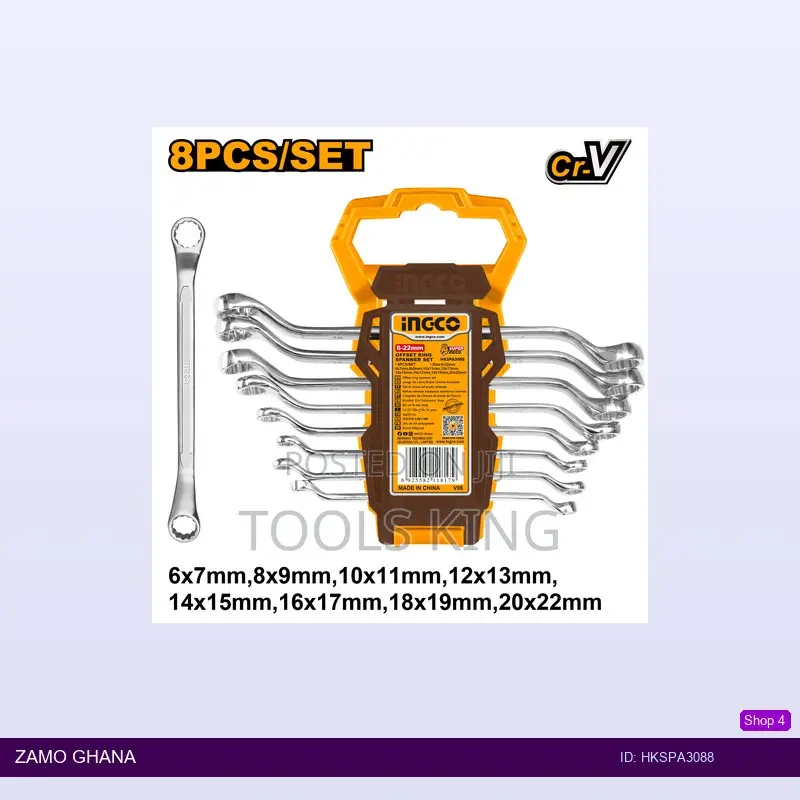8pcs Offset Ring Spanner - Hkspa3088